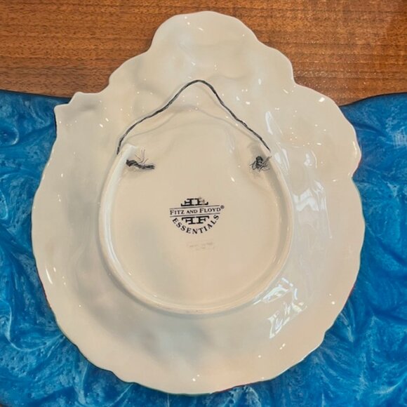 Fitz & Floyd Santa HO HO HO Wreath Wall Hanging Canape Plate - Picture 4 of 5